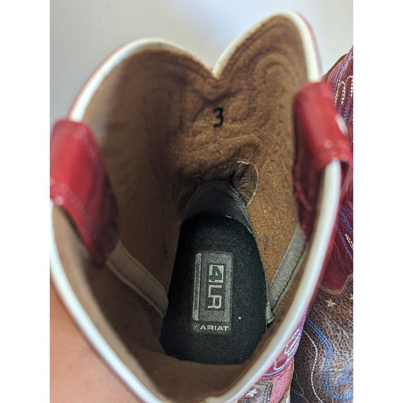 Ariat Square Toe Youth Red White Blue Western Boot Size 3 - Picture 9 of 9